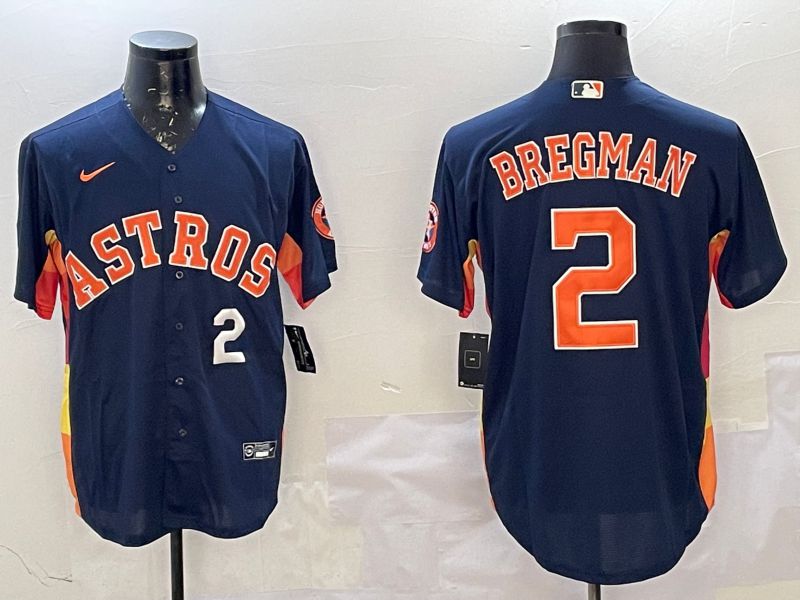 Men Houston Astros #2 Bregman Blue Game 2025 Nike MLB Jersey style 3->houston astros->MLB Jersey